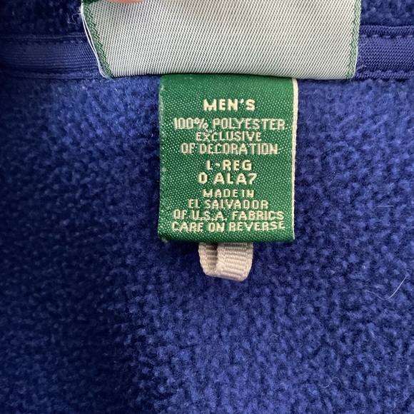 VTG LL Bean Polartec Fleece Full Zip Vest 
# 0 ALA7
Size Men's LARGE 
Blue - Picture 6 of 8